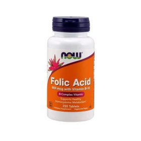 Now Foods FOLIC ACID 800MCG WITH VITAMIN B-12 (250 TABLETTA)