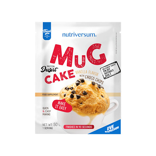 Nutriversum MUGCAKE (50 GRAMM) VANILLA CHOCOLATE PIECES