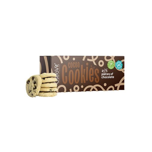 OstroVit COCOA COOKIES (130 GR) WITH PIECES OF CHOCOLATE