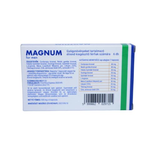 Magnum - Növényi hatóanyagokat tartalmazó étrendkiegészítő férfiaknak (6db)